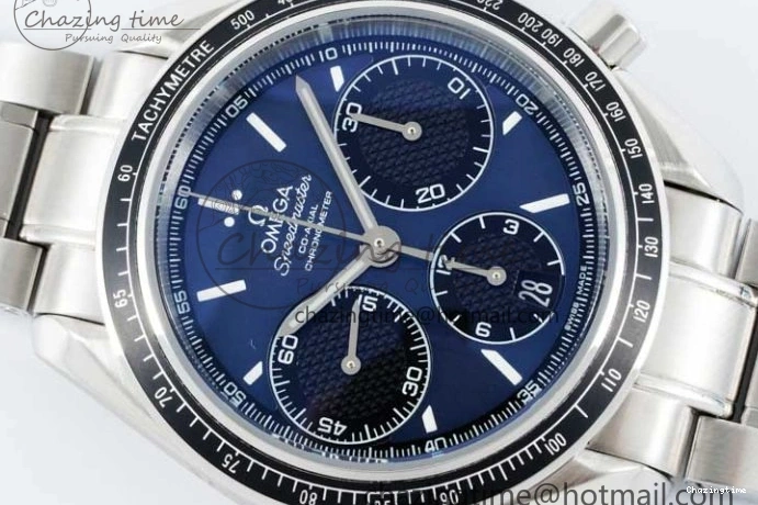 1222 UrbanChic Speedmaster Racing Master SS HKF Best Edition Blue Black Dial on SS Bracelet A 7808